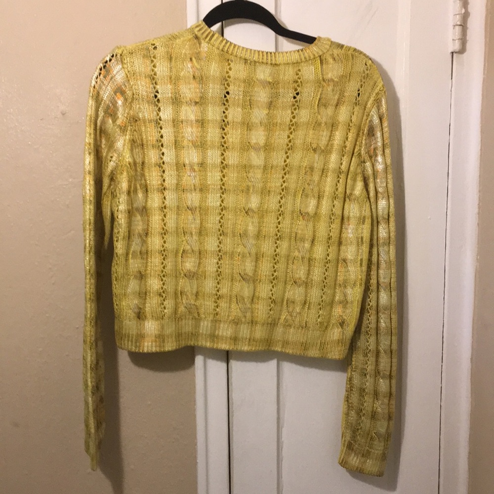 ZARA Cable knit sweater gold accented cotton - Picture 4 of 7